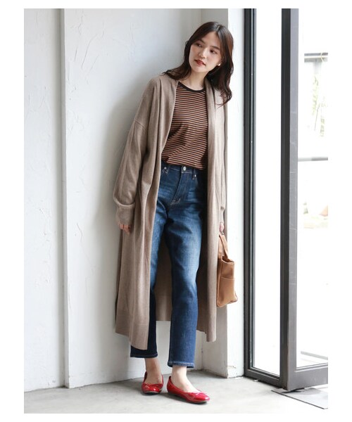 AMERICAN HOLIC(アメリカンホリック)の「【Special Price】2WAY衿リブカットプルオーバー(トップス・チャコールグレー/グレーベージュ/ボーダーネイビー/ボーダーグレー/ボーダーブラック・M/L)」の4枚目の写真