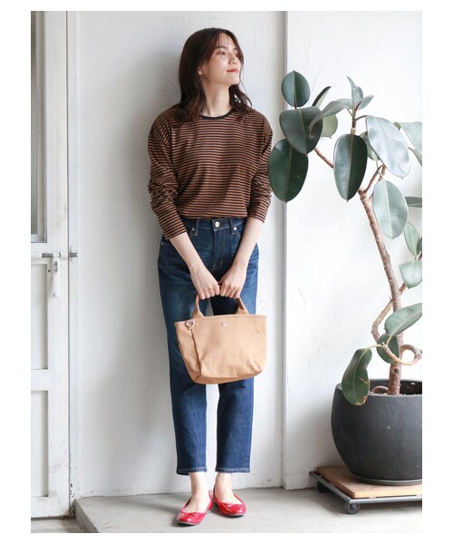 AMERICAN HOLIC(アメリカンホリック)の「【Special Price】2WAY衿リブカットプルオーバー(トップス・チャコールグレー/グレーベージュ/ボーダーネイビー/ボーダーグレー/ボーダーブラック・M/L)」の3枚目の写真