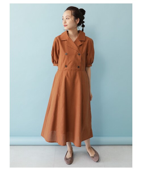 earth music&ecology（アースミュージックアンドエコロジー）の「【Special Price】ダブルブレストワンピース（ワンピース/ドレス・ベージュ/ブリックレッド/キャメル・F）」の18枚目の写真
