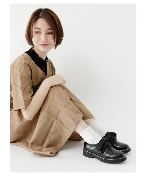 earth music&ecology（アースミュージックアンドエコロジー）の「ORiental TRaffic レースアップシューズ（シューズ・ブラック/ボルドー・S/M/L）」の3枚目の写真