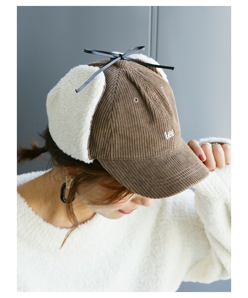 earth music&ecology（アースミュージックアンドエコロジー）の「Lee×eathボアキャップ（帽子・アイボリー/ピンク/ブラウン・F）」の7枚目の写真