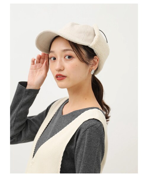 earth music&ecology（アースミュージックアンドエコロジー）の「Lee×eathボアキャップ（帽子・アイボリー/ピンク/ブラウン・F）」の15枚目の写真