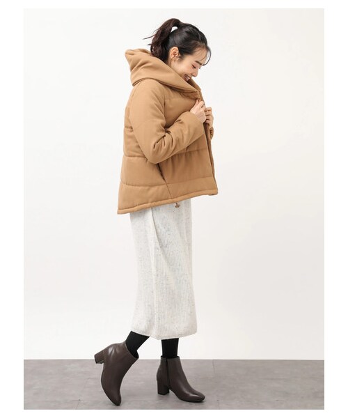 earth music&ecology（アースミュージックアンドエコロジー）の「【Special Price】ショールカラーショート中綿ブルゾン（ジャケット/アウター・ブラック/キャメル/ネイビー・M/L）」の9枚目の写真