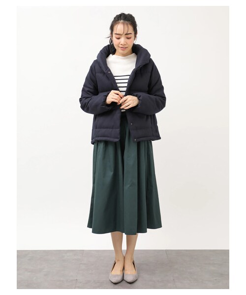 earth music&ecology（アースミュージックアンドエコロジー）の「【Special Price】ショールカラーショート中綿ブルゾン（ジャケット/アウター・ブラック/キャメル/ネイビー・M/L）」の3枚目の写真