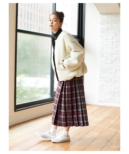 earth music&ecology(アースミュージックアンドエコロジー)の「【Special Price】リバーシブルボアブルゾン(ジャケット/アウター・アイボリー/ピンク/ベージュ・F)」の10枚目の写真