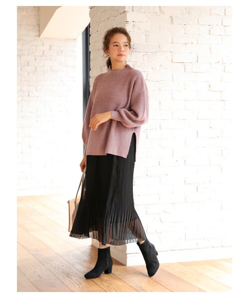 earth music&ecology（アースミュージックアンドエコロジー）の「ORiental TRaffic スクエアトゥブーツ（シューズ・ブラック/テラコッタ・S/M/L）」の3枚目の写真