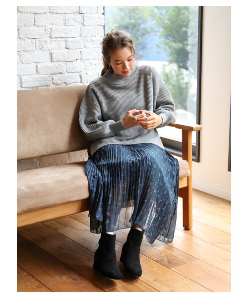 earth music&ecology（アースミュージックアンドエコロジー）の「ORiental TRaffic スクエアトゥブーツ（シューズ・ブラック/テラコッタ・S/M/L）」の6枚目の写真