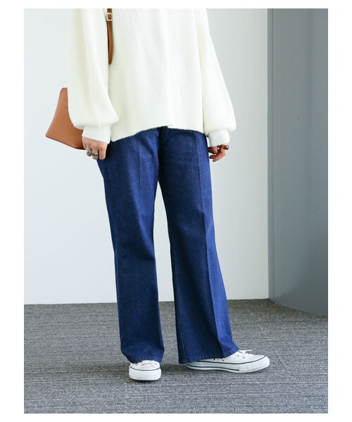 earth music&ecology（アースミュージックアンドエコロジー）の「【Special Price】フレアデニムパンツ（パンツ・インディゴ・M/L）」の6枚目の写真