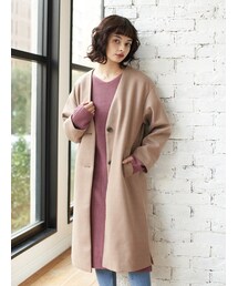 E hyphen world gallery | 【Special Price】ノーカラーロングコート(ジャケット/アウター)