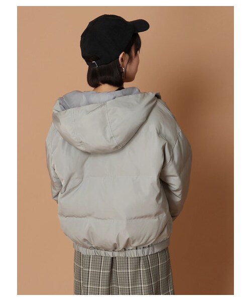 E hyphen world gallery（イーハイフンワールドギャラリー）の「中綿フードブルゾン2（ジャケット/アウター・ブラック/ライトベージュ/ライトグリーン/ライトパープル・F）」の7枚目の写真