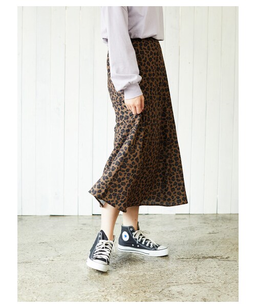 E hyphen world gallery（イーハイフンワールドギャラリー）の「Hello Kitty レオパードスカート（スカート・アイボリー/ブラウン・F）」の14枚目の写真