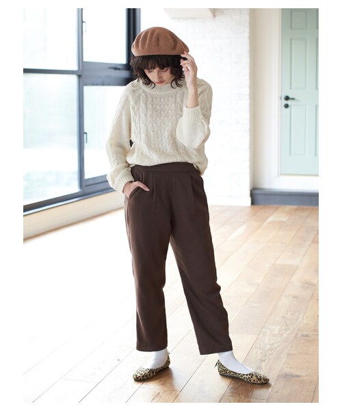 E hyphen world gallery(イーハイフンワールドギャラリー)の「ツイルストレートパンツ(パンツ・ブラック/ベージュ/ブラウン・F)」の3枚目の写真