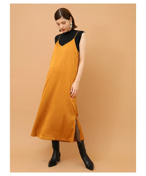 YECCA VECCA（イェッカヴェッカ）の「【Special Price】【WEB限定プライス】サテンキャミワンピース（ワンピース/ドレス・ブラック/ベージュ/マスタード・F）」の14枚目の写真