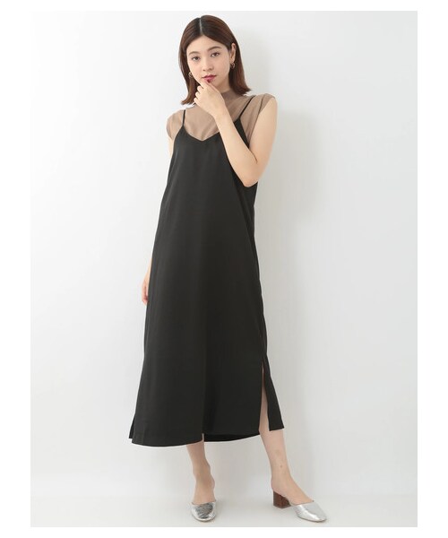 YECCA VECCA（イェッカヴェッカ）の「【Special Price】【WEB限定プライス】サテンキャミワンピース（ワンピース/ドレス・ブラック/ベージュ/マスタード・F）」の4枚目の写真