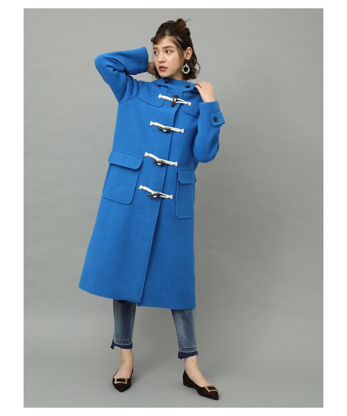 【イェッカヴェッカ】ロングダッフルコート　ブルー イェッカヴェッカ】ロングダッフルコート ブルー （YECCA VECCA