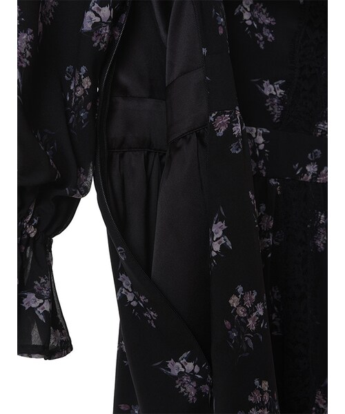 31 Sons de mode（トランテアン　ソン　ドゥ　モード）の「フラワープリントレース切替ワンピース（ワンピース/ドレス・レディース・ブラック/オフホワイト・36/38）」の12枚目の写真