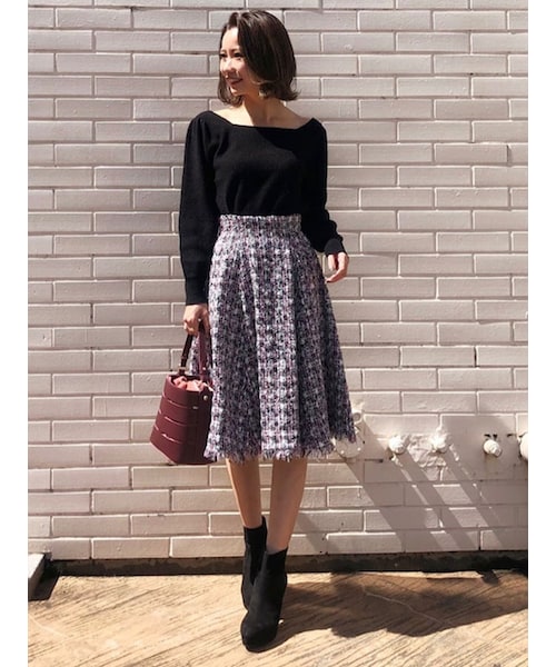 hyr様【未使用タグ付き】マディソンブルー ☆ ツイードフレアスカート 31 Sons de mode（トランテアン ソン ドゥ モード）の「ツイード