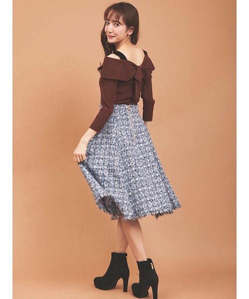 hyr様【未使用タグ付き】マディソンブルー ☆ ツイードフレアスカート 31 Sons de mode（トランテアン ソン ドゥ モード）の「ツイード