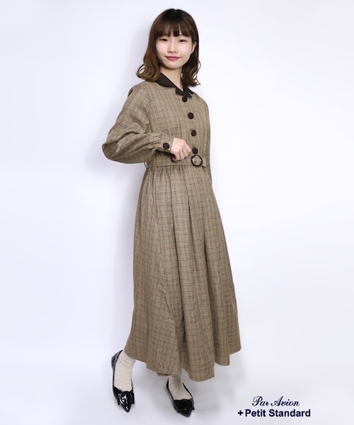 paravion（パラビオン）の「チェックワンピース（ワンピース/ドレス・レディース・グレー/ブルー/ベージュ・ONE）」の5枚目の写真
