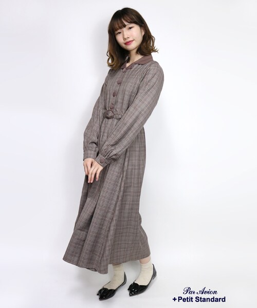 paravion（パラビオン）の「チェックワンピース（ワンピース/ドレス・レディース・グレー/ブルー/ベージュ・ONE）」の3枚目の写真