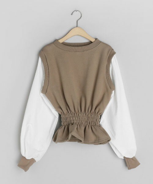 DHOLIC(ディーホリック)の「裏起毛コントラストスウェット(スウェット・レディース・ホワイト/ブラック/ベージュ・FREE)」の3枚目の写真