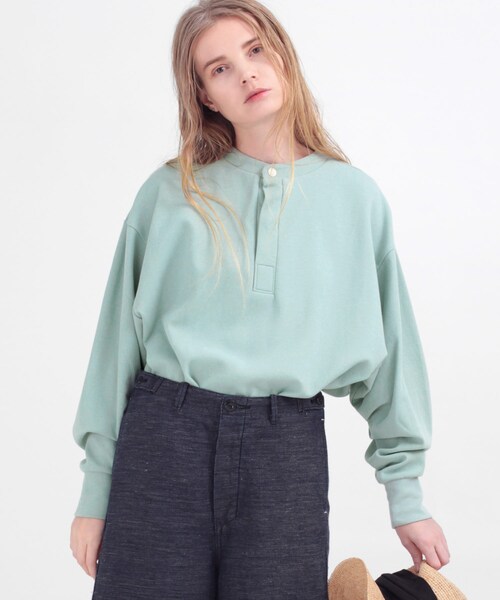 RNA-N（アールエヌエーエヌ）の「M1068 ダンボールニットスキッパートレーナー（トップス・レディース・ライトグレー/グレーブラウン/ミント）」の12枚目の写真