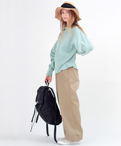 RNA-N（アールエヌエーエヌ）の「M1068 ダンボールニットスキッパートレーナー（トップス・レディース・ライトグレー/グレーブラウン/ミント）」の16枚目の写真