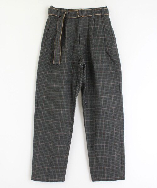 RNA-N（アールエヌエーエヌ）の「R3649 ヘビーツイルコットンチェックパンツ（パンツ・レディース・オフホワイトベース/ベージュベース/グリーンベース）」の3枚目の写真