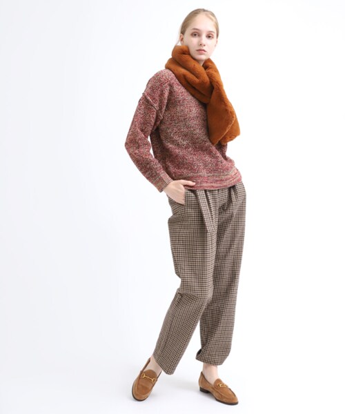 RNA-N（アールエヌエーエヌ）の「R3649 ヘビーツイルコットンチェックパンツ（パンツ・レディース・オフホワイトベース/ベージュベース/グリーンベース）」の19枚目の写真