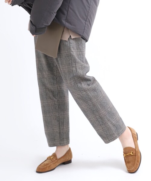 RNA-N（アールエヌエーエヌ）の「R3649 ヘビーツイルコットンチェックパンツ（パンツ・レディース・オフホワイトベース/ベージュベース/グリーンベース）」の5枚目の写真