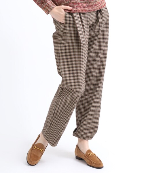 RNA-N（アールエヌエーエヌ）の「R3649 ヘビーツイルコットンチェックパンツ（パンツ・レディース・オフホワイトベース/ベージュベース/グリーンベース）」の16枚目の写真