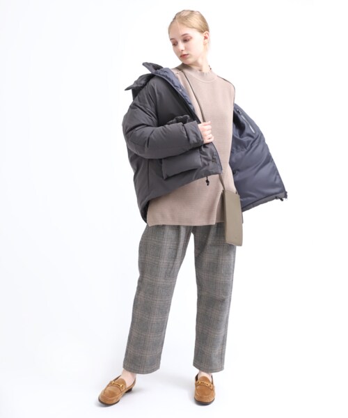 RNA-N（アールエヌエーエヌ）の「R3649 ヘビーツイルコットンチェックパンツ（パンツ・レディース・オフホワイトベース/ベージュベース/グリーンベース）」の7枚目の写真