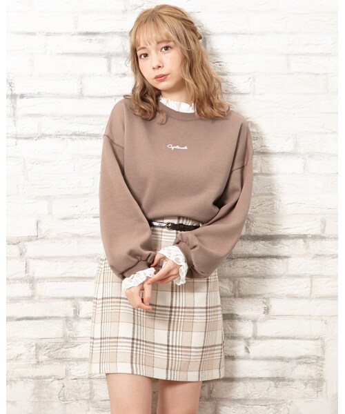 INGNI（イング）の「ベルト付きチェック柄台形／スカート（スカート・レディース・ｱｲﾎﾞﾘｰ/ｺﾝ/ﾍﾞｰｼﾞｭ・M）」の8枚目の写真