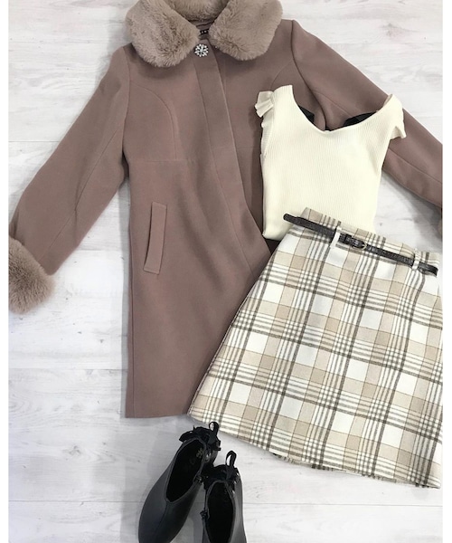 INGNI（イング）の「ベルト付きチェック柄台形／スカート（スカート・レディース・ｱｲﾎﾞﾘｰ/ｺﾝ/ﾍﾞｰｼﾞｭ・M）」の10枚目の写真