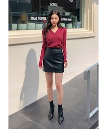 chuu | センターラインレザースカパン(スカート)