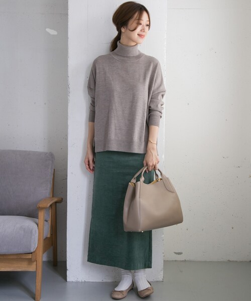 URBAN RESEARCH DOORS(アーバンリサーチドアーズ)の「【Oggi掲載】コーデュロイマキシストレートスカート(その他・レディース・GREGE/CHOCO/GREEN・36/38)」の7枚目の写真