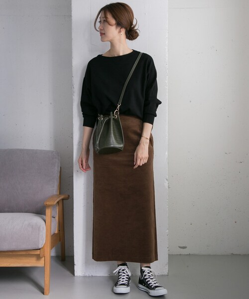 URBAN RESEARCH DOORS(アーバンリサーチドアーズ)の「【Oggi掲載】コーデュロイマキシストレートスカート(その他・レディース・GREGE/CHOCO/GREEN・36/38)」の11枚目の写真