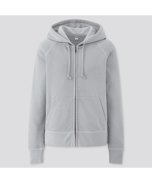 UNIQLO（ユニクロ）の「スウェットフルジップパーカ（長袖）（パーカー・レディース・BLACK 09/OFF WHITE 01/GRAY 06/BLUE 63/BLUE 68/BEIGE 31/PINK 10/GREEN 54・XS/XL/S/XXL/M/L/3XL）」の6枚目の写真