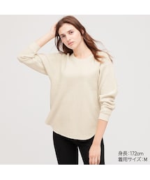 UNIQLO | ワッフルオーバーサイズクルーネックT（長袖）(Tシャツ/カットソー)