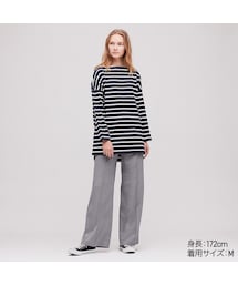 UNIQLO | ボーダーボートネックチュニック（長袖）(Tシャツ/カットソー)