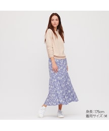 UNIQLO | プリントマーメイドロングスカート（丈標準82～87cm）(スカート)