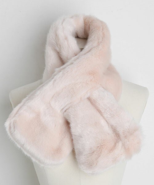 DHOLIC（ディーホリック）の「エコファークロスマフラー（マフラー・レディース・ホワイト/グレー/ブラウン/ピンク/ブラック/その他・FREE）」の5枚目の写真