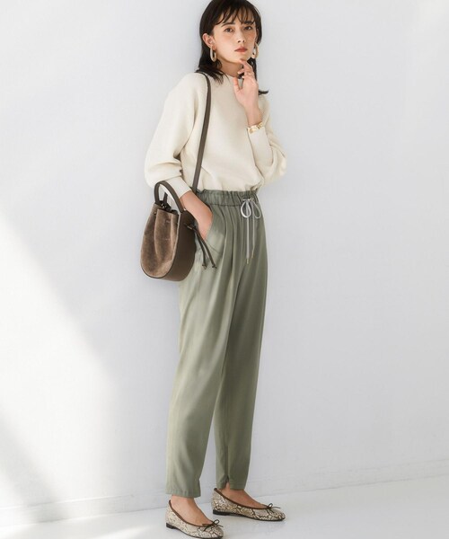 グリーンレーベル DK.GRAY タック テーパード パンツ trim_ofalv_item4b97b0da98cb11e
