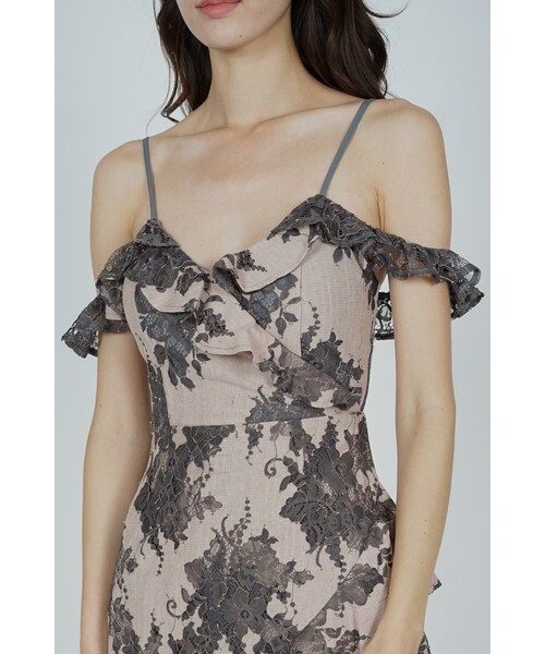 MDS（エムディーエス）の「Danika Ruffled Dress in Nude Grey（その他）」 - WEAR