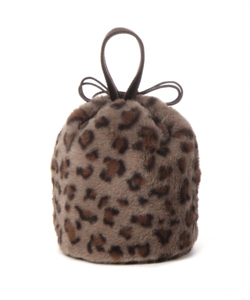 studio CLIP（スタディオクリップ）の「アソートファー巾着バッグ（バッグ・レオパード/アイボリー/マスタード）」の7枚目の写真