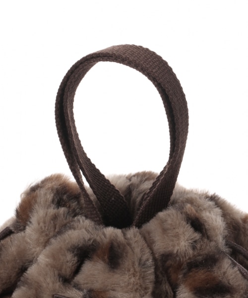 studio CLIP（スタディオクリップ）の「アソートファー巾着バッグ（バッグ・レオパード/アイボリー/マスタード）」の9枚目の写真