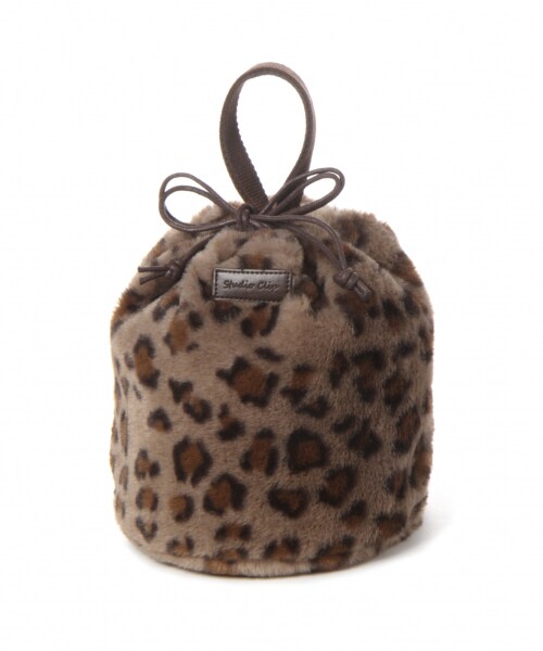 studio CLIP（スタディオクリップ）の「アソートファー巾着バッグ（バッグ・レオパード/アイボリー/マスタード）」の5枚目の写真