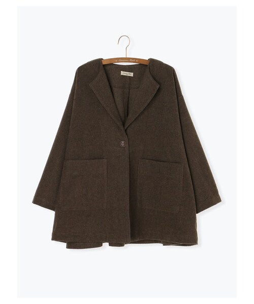 Samansa Mos2（サマンサ モスモス）の「≪USED≫ウール混ノーカラージャケット（ジャケット/アウター・アイボリー/ブラック/ブラウン・F）」の10枚目の写真