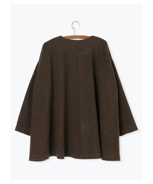 Samansa Mos2（サマンサ モスモス）の「≪USED≫ウール混ノーカラージャケット（ジャケット/アウター・アイボリー/ブラック/ブラウン・F）」の2枚目の写真