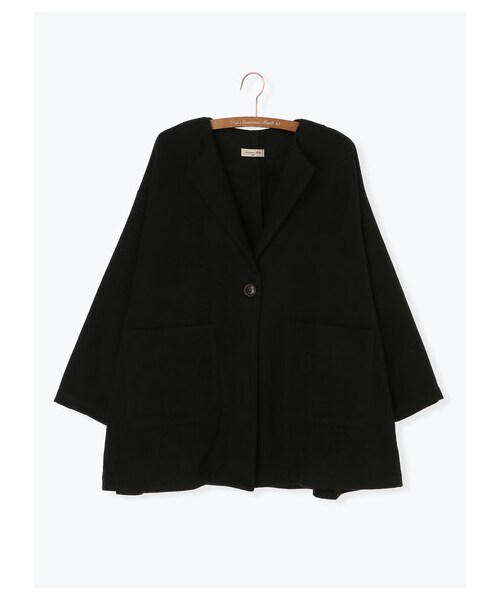 Samansa Mos2（サマンサ モスモス）の「≪USED≫ウール混ノーカラージャケット（ジャケット/アウター・アイボリー/ブラック/ブラウン・F）」の9枚目の写真